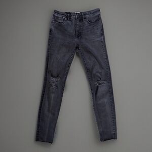 Madewell / 9" High Rise Skinny Women's 28/Black Distressed Denim/Skinny Jeans